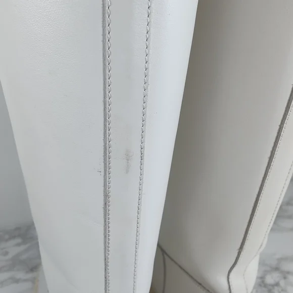 Gia X Pernille Tiesbaek White Leather Tubular Combat Boots Size 38.5 - Picture 9 of 14